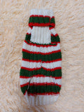 Christmas stripe white red green dog costume,sweater christmas aran winter warm for pets,dog festive christmas clothes