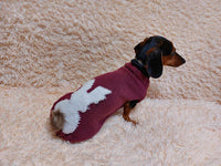 Sweater with rabbit with pompom for dog, Easter sweater with rabbit for dachshund