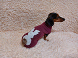 Sweater with rabbit with pompom for dog, Easter sweater with rabbit for dachshund