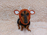 Deer hat snood for a dog,Deer dog clothes hat snood, dachshund snood Deer