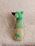 Dinosaur Dog Costume - Warm Wool Striped Dinosaur Costume with Two Big Pom Poms Pet Sweater and Hat Set Jumper and Hat for Dachshund or Dog