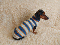 Dachshund clothes knitted sweater, knitted wool sweater for dachshund or small dog