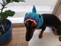 Shark knitted warm wool snood for dog