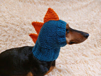 Dino dog hat,dino dog cloches hat snood