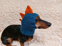 Dino dog hat,dino dog cloches hat snood