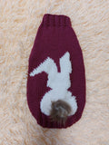 Sweater with rabbit with pompom for dog, Easter sweater with rabbit for dachshund