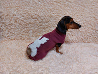 Sweater with rabbit with pompom for dog, Easter sweater with rabbit for dachshund