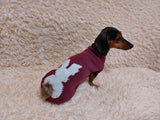 Sweater with rabbit with pompom for dog, Easter sweater with rabbit for dachshund