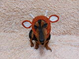 Deer hat snood for a dog,Deer dog clothes hat snood, dachshund snood Deer