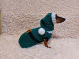 Santa costume for dachshunds, christmas dachshund santa costume hat and sweater