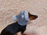 Paws clothes hat for dachshund or small dog,hat print paws with pom pom for dog,clothes with paws for dogs