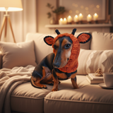 Giraffe dog clothes hat snood, dachshund snood Giraffe