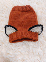 Fox dog clothes hat snood, dachshund snood fox