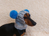 Hat winter pet wool with pompoms,clothes warm hat for dog