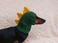 Dino dog hat,dino dog cloches hat snood