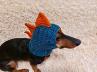 Dino dog hat,dino dog cloches hat snood