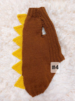 Dachshund dinosaur knitted sweater, dinosaur sweater for dogs, clothes dinosaur knitted sweater for dogs