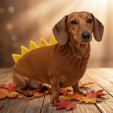 Dachshund dinosaur knitted sweater, dinosaur sweater for dogs, clothes dinosaur knitted sweater for dogs