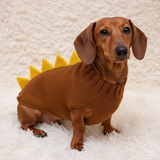 Dachshund dinosaur knitted sweater, dinosaur sweater for dogs, clothes dinosaur knitted sweater for dogs