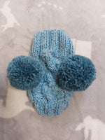 Pet cloches wool hat snood, dog cloches warm hat, Dachshund hat with two pompoms