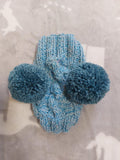 Pet cloches wool hat snood, dog cloches warm hat, Dachshund hat with two pompoms