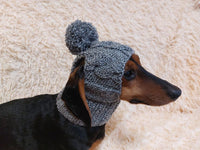 Melange Aran Dog Hat with Open Ears