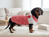 Size L Sweater for mini dachshund with bow,cloches for dachshund or small dog