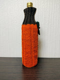 Knit Pumpkin Wine Bottle Cover | Autumn Fall Thanksgiving Decor