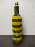 Handmade Knitted Wine Bottle Cover with Cable Stitch – Aesthetic Gift Decor