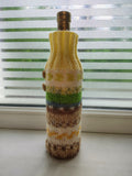 Handmade Knit Wine Bottle Cover | Cozy Fair Isle Sweater for 750ml Wine Bottle | Rustic Holiday Table Decor & Unique Wine Lover Gift