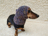 14 color Dog Hat Alpaca Tweed Striped, Knitted Set Warm Pet Clothes outfit apparel, Closed Ear Cap for Dachshunds beanie