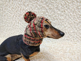 Cute Knit Dog Balaclava with Pom-Pom | Warm Winter Pet Snood
