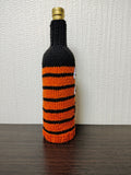 Halloween Wine Bottle Cozy | Knit Pumpkin Owl Cat Drink Decor