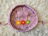 Crochet Dog Sun Hat with Flower Appliqué - Handmade Dachshund Bucket Hat - Floral Pet Summer Accessory - Cute Dog Bonnet with Ear Holes