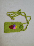 Ice Cream Knitted Phone Crossbody Bag | Cute Summer Smartphone Sleeve with Strap | Handmade Sweet Dessert Tech Pouch | Fun Birthday Gift for Her