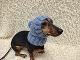 Angora Super Warm Dog Hat with Pom-Pom, Knitted Costume Pet Clothes Warm Cap Closed Ears for Dachshund beanie