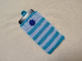 Handmade Knit Nautical Phone Case - Summer Vibes Collection-Nautical Striped Knit Phone Sleeve -Cute Coastal Phone Pouch