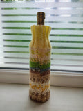 Handmade Knit Wine Bottle Cover | Cozy Fair Isle Sweater for 750ml Wine Bottle | Rustic Holiday Table Decor & Unique Wine Lover Gift