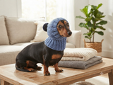Angora Super Warm Dog Hat with Pom-Pom, Knitted Costume Pet Clothes Warm Cap Closed Ears for Dachshund beanie