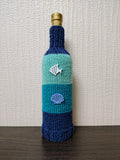 Knit Coastal Wine Bottle Sweaters | Starfish & Fish Sea Theme Decor