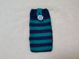 Handmade Knit Nautical Phone Case - Summer Vibes Collection-Nautical Striped Knit Phone Sleeve -Cute Coastal Phone Pouch