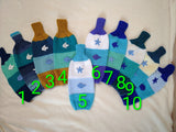 Knit Coastal Wine Bottle Sweaters | Starfish & Fish Sea Theme Decor