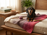 Handmade knitted wool blanket for dog, cat, dachshund, cozy warm pet wool blanket, knitted blanket for dogs or cats