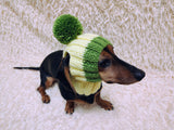Cute Hand-Knitted Dachshund Snood and Pom-Pom Beanie Set - Cozy Dog Hat and Neck Warmer