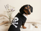 Halloween Pet Clothes Skull and Bones- Halloween Dog Sweater-Pirate sweater for dog skull with bones