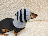 Mohair Wool Super Warm Dog Hat , Designer Pet Party Clothes outfit, Winter cloches knitted Dachshund Beanie