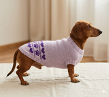 Lilac knitted sweater for dogs, clothes for dachshunds, sweater for dogs, clothes for dogs, sweater for small dogs, dachshund sweater