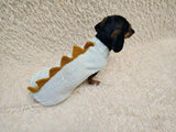 Knitted Dachshund Sweater with Dino Spikes, Wiener Dog Clothes, Custom Doxie Knitwear, Dinosaur Dog Costume, Small Dog Winter Sweater