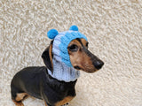 Double Pom Pom Dog Hat — Warm Wool Blend Winter Accessory