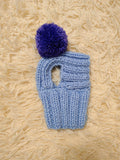 Hat for dog with pompom and holes for the ears